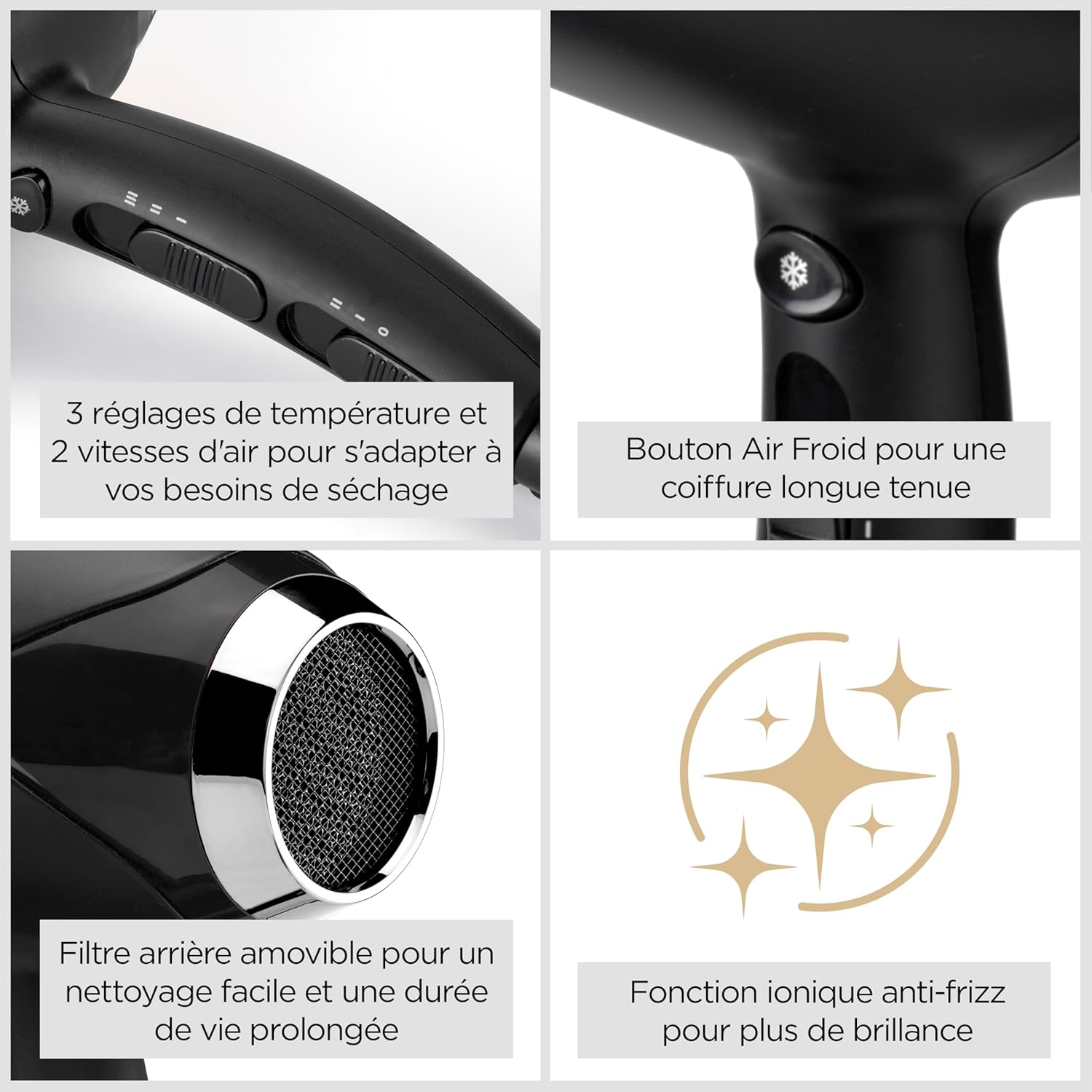 BaByliss - Turbo Smooth - sèche-cheveux 2200W, ionique, diffuseur, D572DE