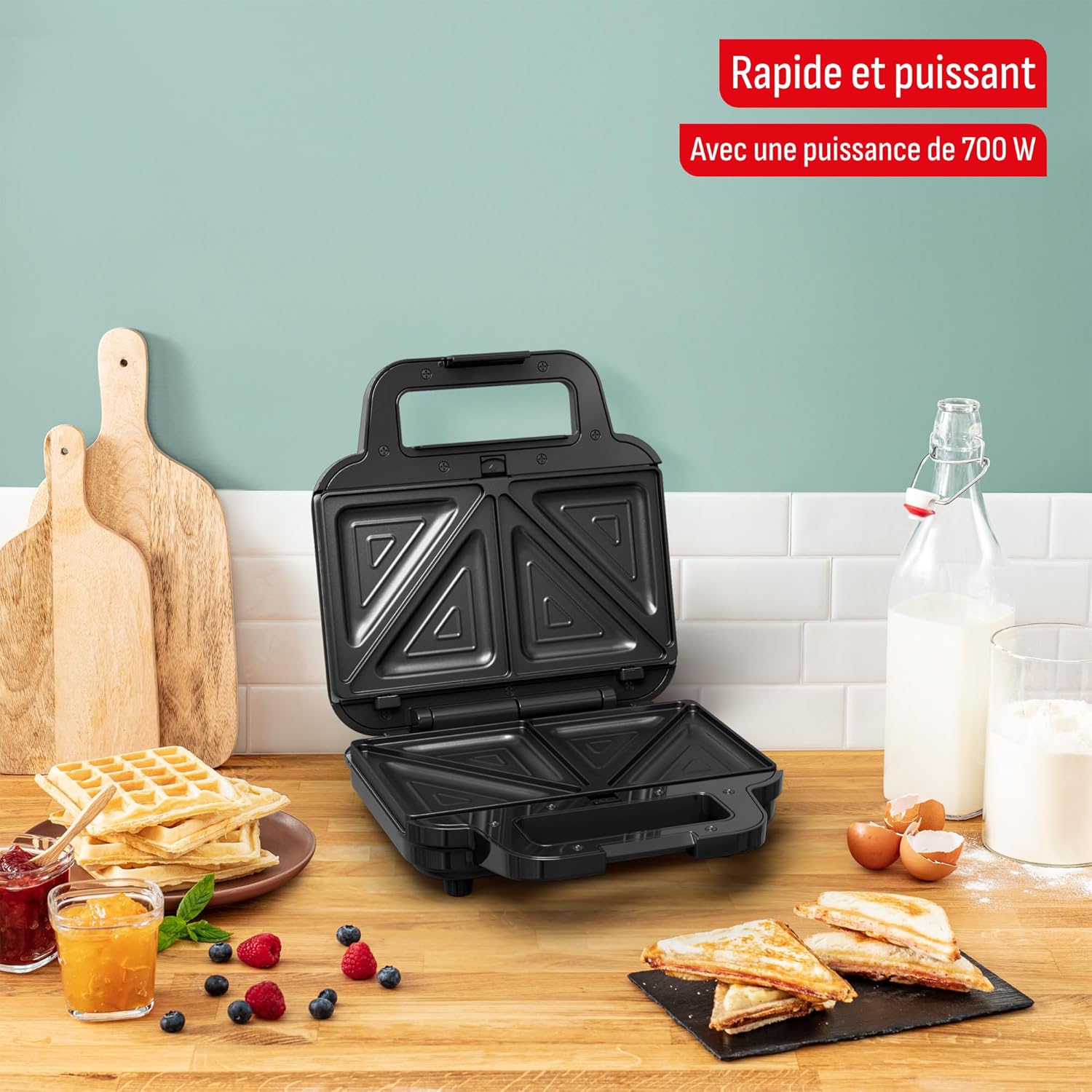 Tefal - UltraCompact 3-en-1 - compact - 3 plaques incluses, 700W, rangement facile, SW383D10