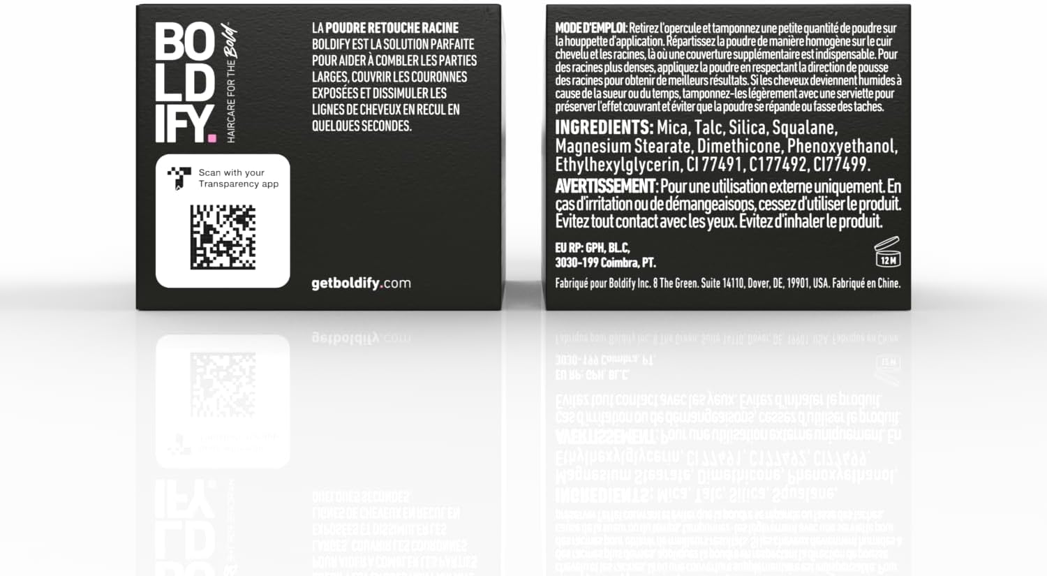 BOLDIFY - poudre de racine cheveux gris - 4g - retouche racines instantanée, camoufle cheveux gris, résultat naturel