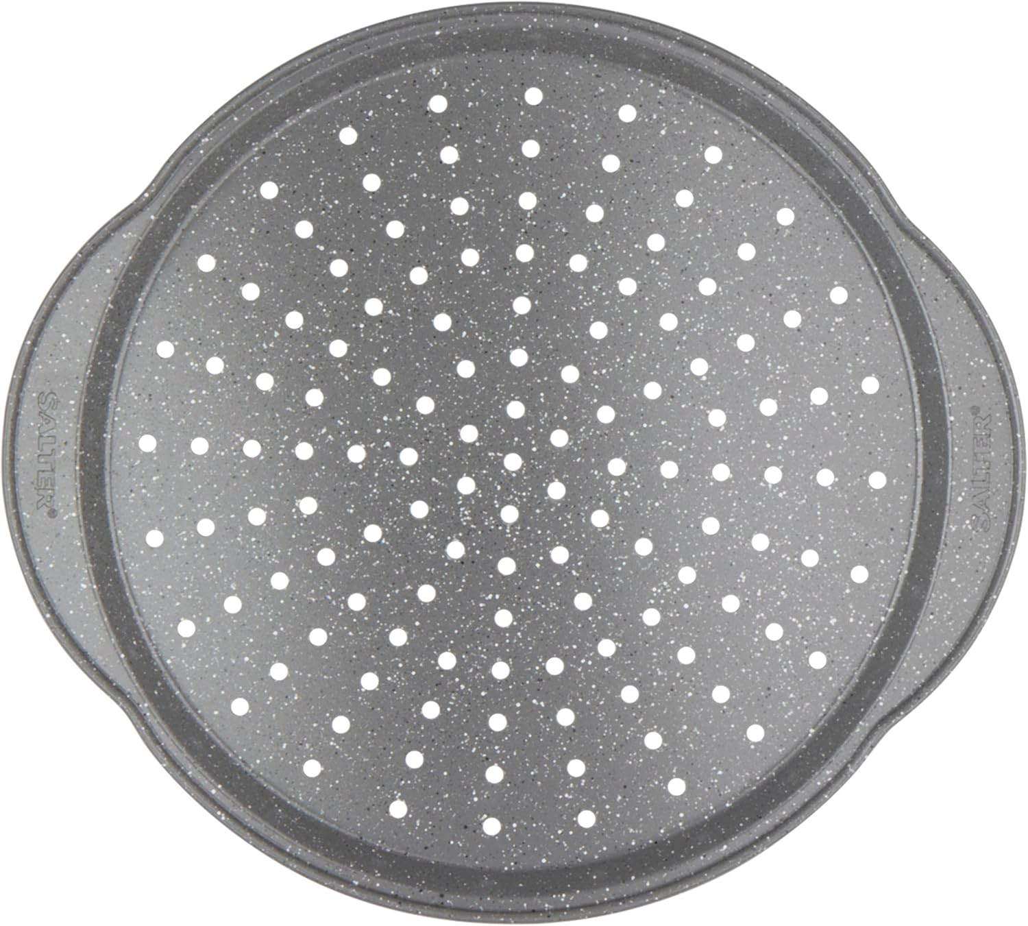 Salter - Plat à pizza Marblestone 37cm - antiadhésif, perforé, poignées, cuisson homogène