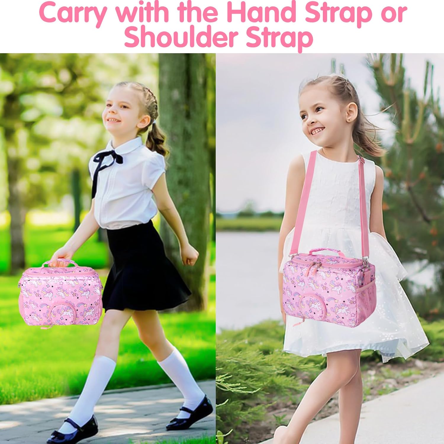 Étui de transport - rangement Toniebox, rose, accessoires, sangle réglable