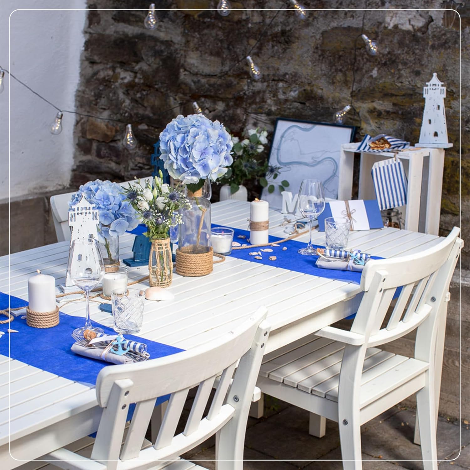 100%Mosel - Chemin de Table non-tissé - 30x2500 cm - Bleu royal, décoration occasions spéciales