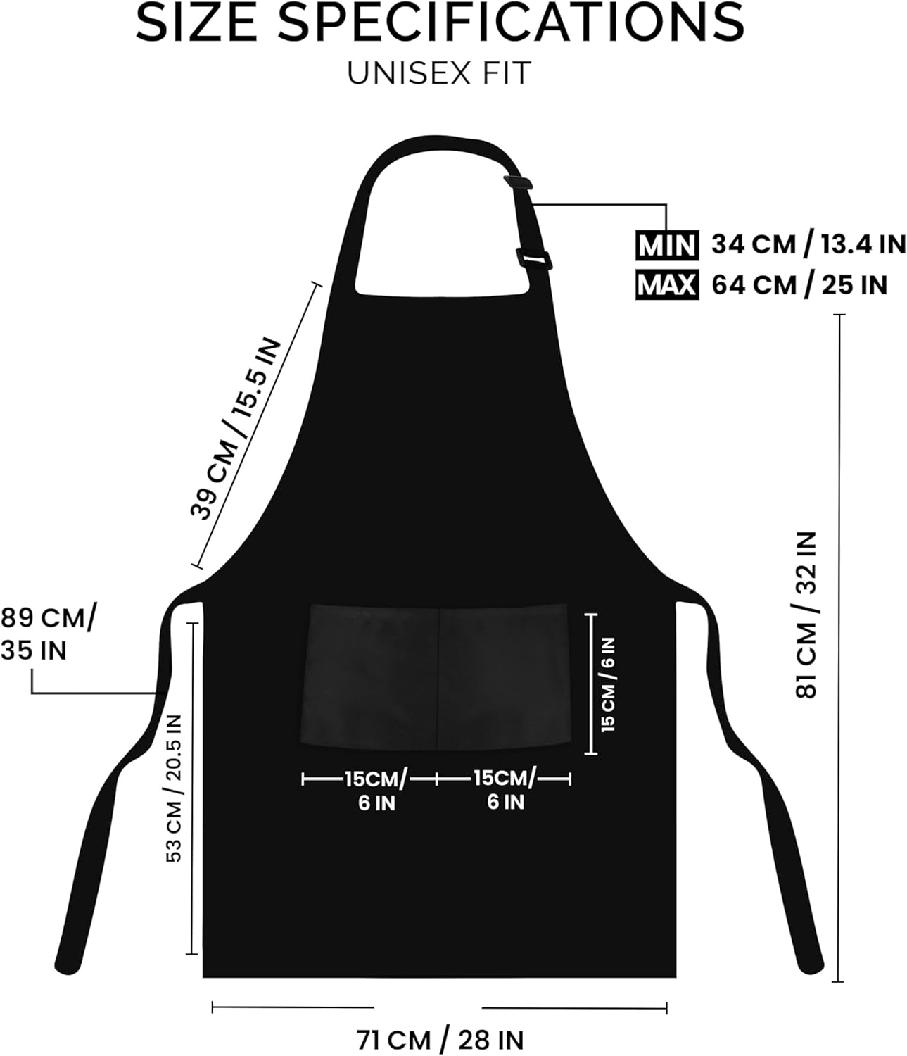 Utopia Kitchen - tablier 2 poches réglables - unisexe - cuisine et BBQ