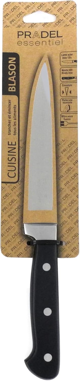 Blason - Couteau de chef série Satinée - lame 16 cm - inox 13C - Noir