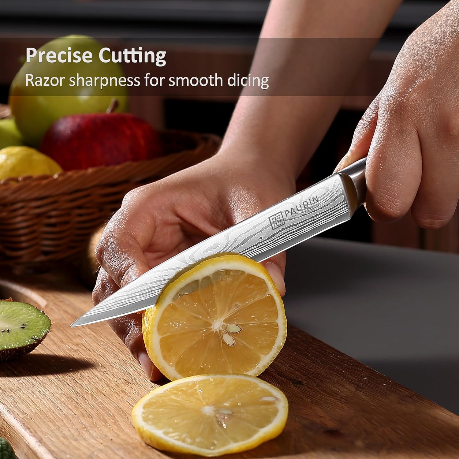 PAUDIN - Couteau Chef Pro - 24cm - Inox, manche bois, cuisine polyvalente