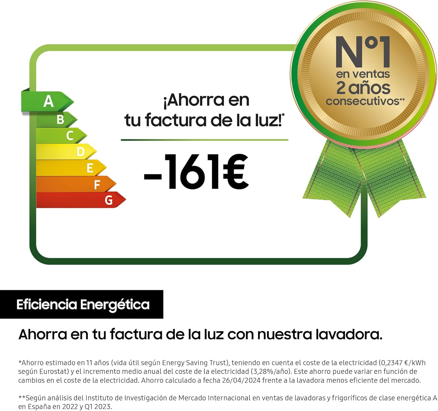 Samsung - Série WW - 11 kg, 1400 tr/min, blanc, WW11DB7B94GEU3