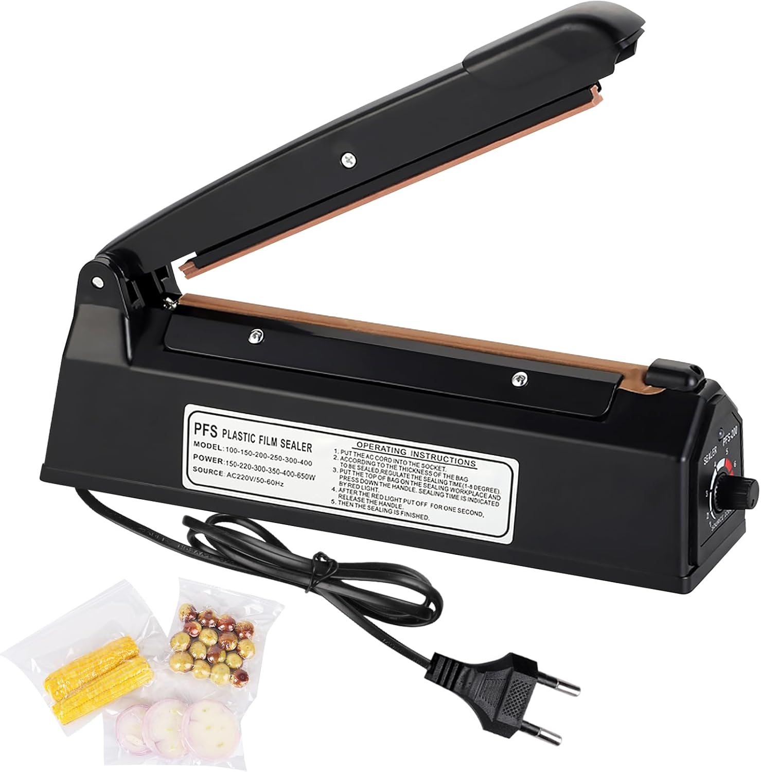 Scelleuse thermique - 200 mm - réglage impulsion, pour sacs PE/PP/Mylar