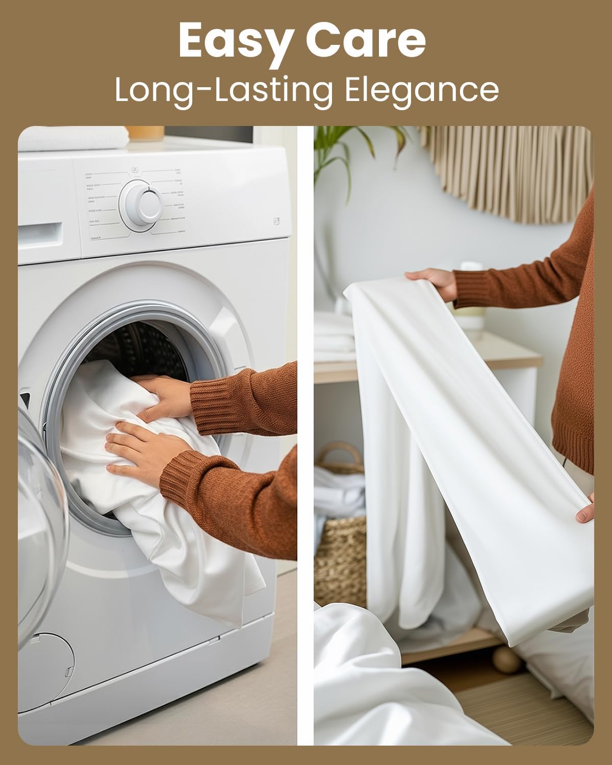 Utopia Kitchen - Nappe rectangulaire lot de 2, 152x213cm, lavable, blanc