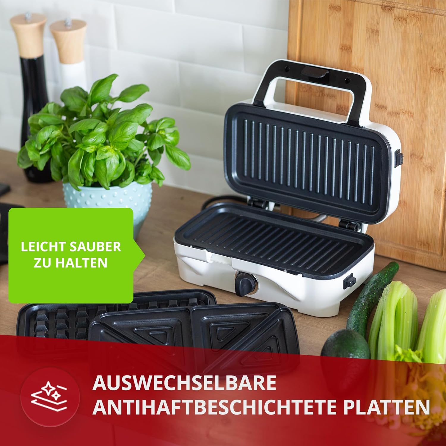 MPM - MOP-33M - appareil 3 en 1, 1200W, plaques interchangeables, MOP-33M