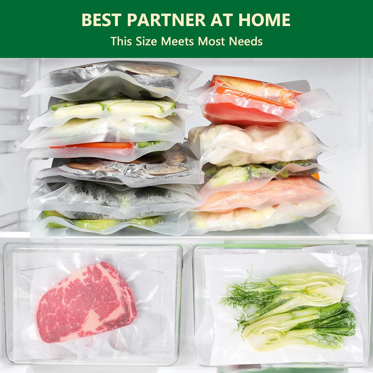 Vinabo - Sacs sous vide gaufrés - 20x30 cm - 100 sachets alimentaires