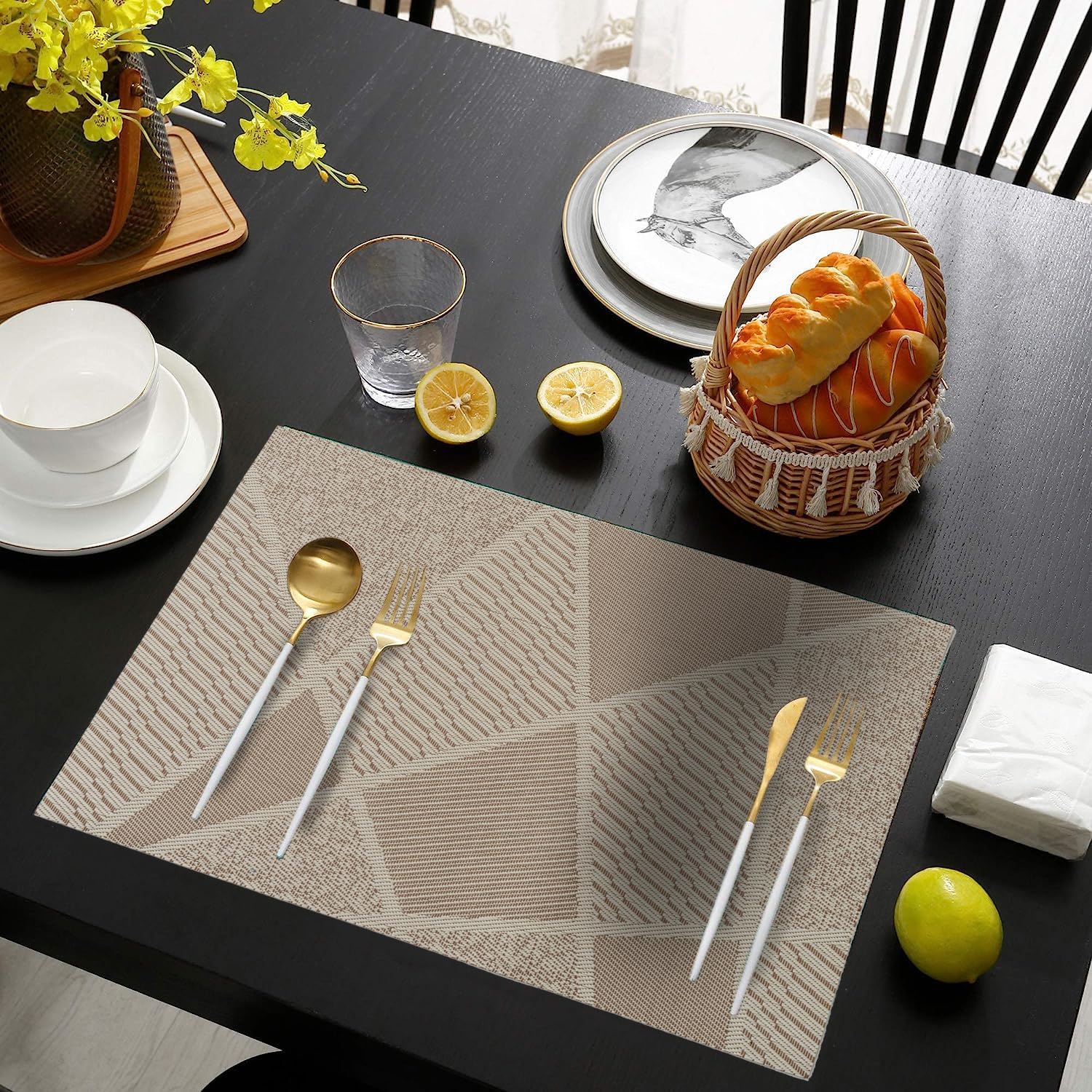 IPEA - sets de table élégants - 45x30cm - lavables, antidérapants, résistants chaleur