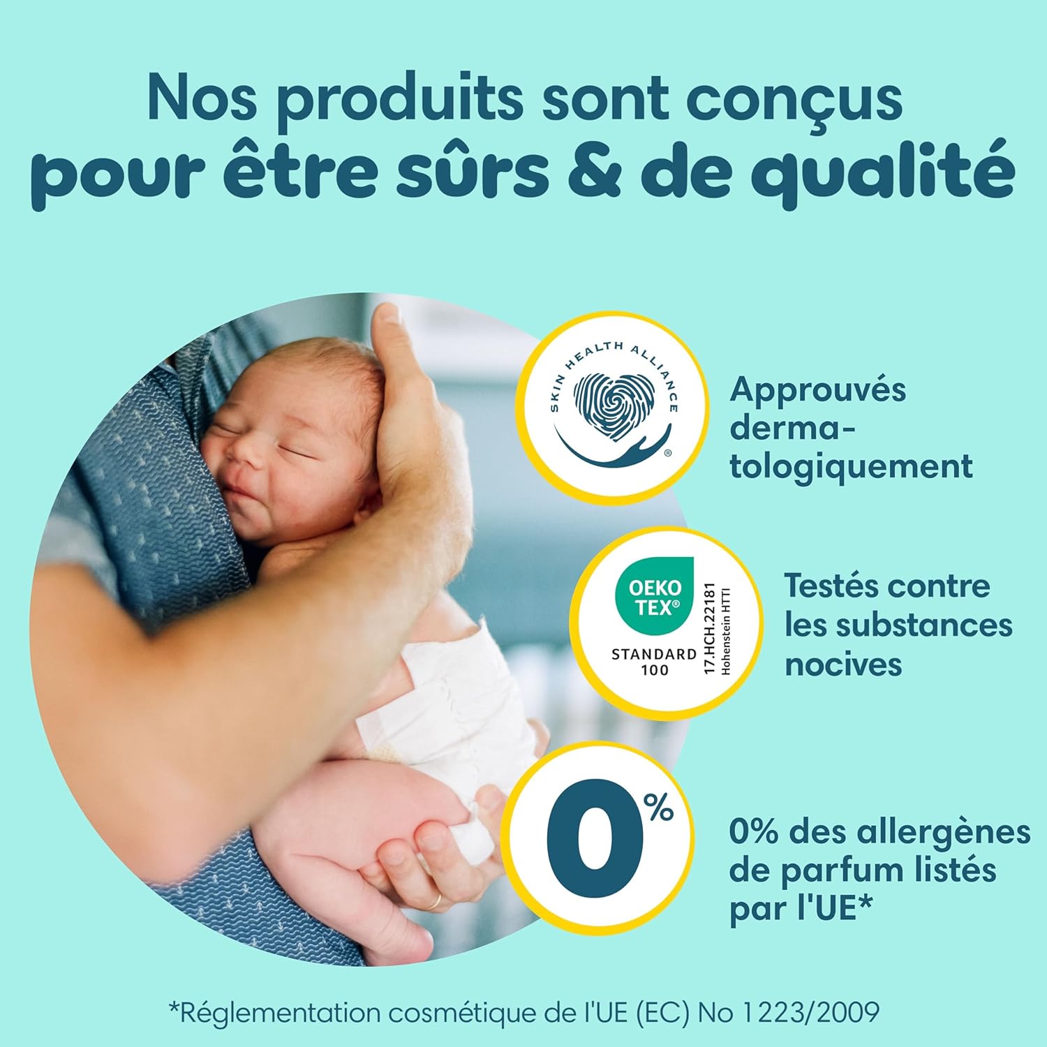Pampers - Premium Protection Taille 1 - 180 couches, 10 lingettes, 2‑5kg, protection peau et fuites