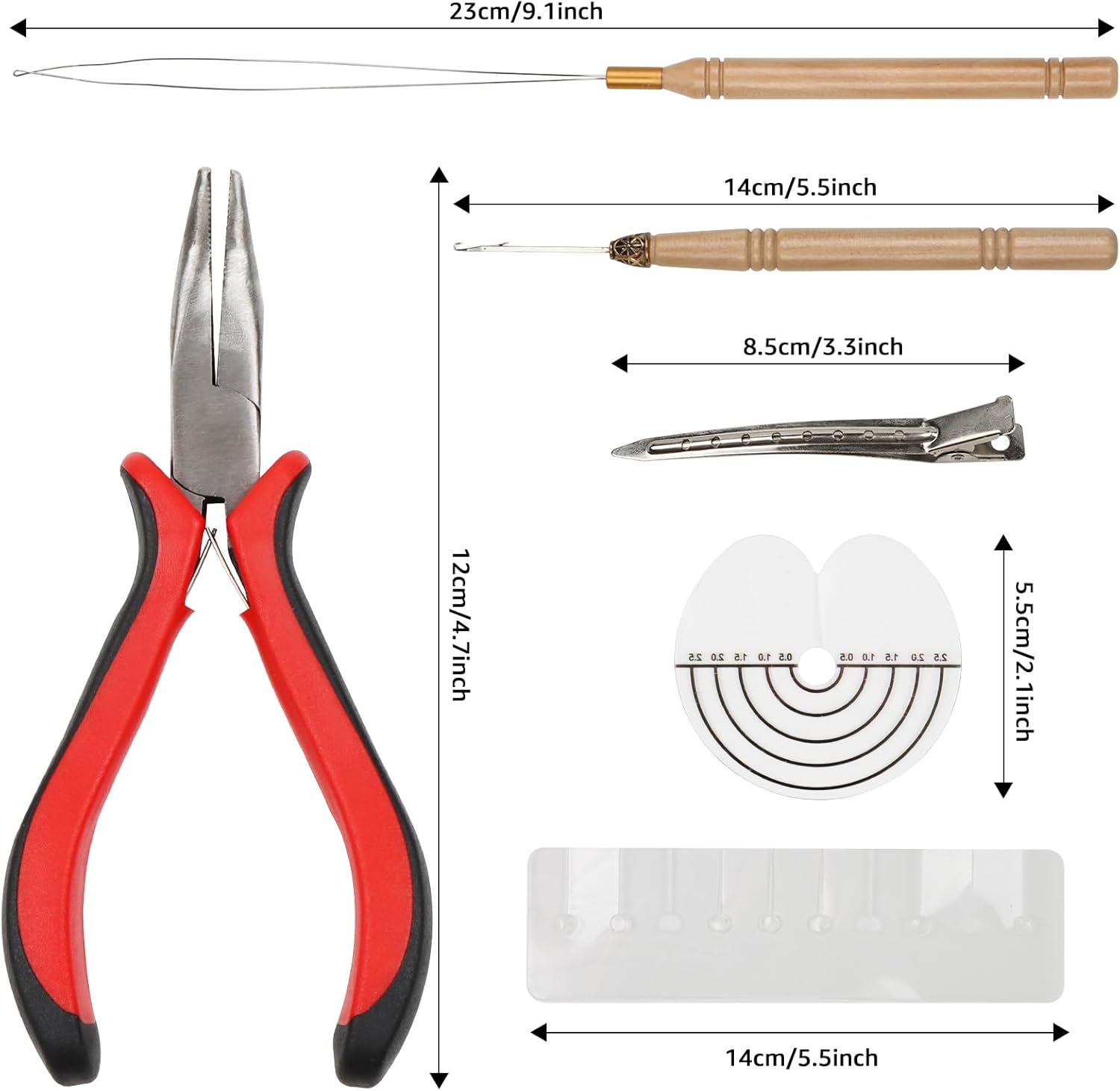 Kit d'outils pour extensions de cheveux, 500 micro anneaux, 5mm, accessoires essentiels pour pose et retrait
