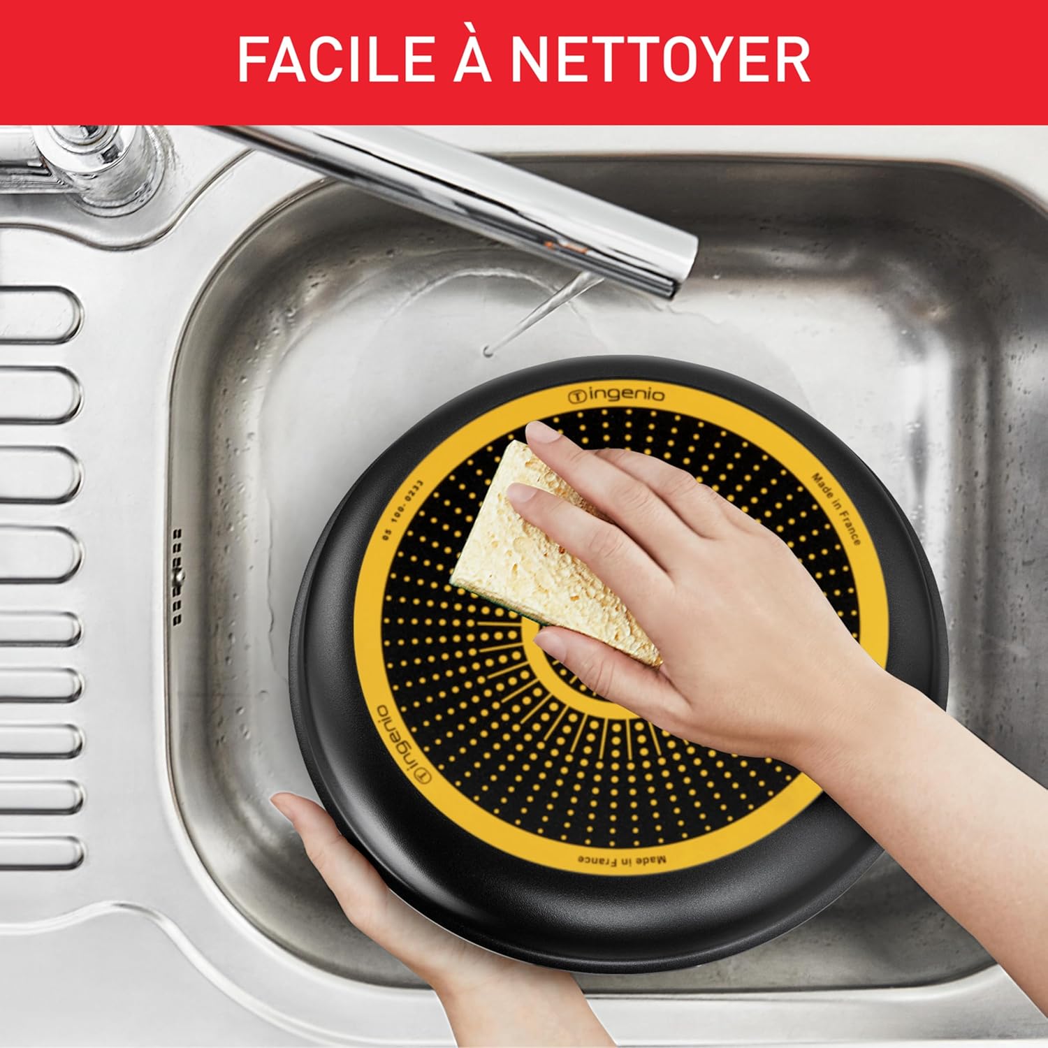 Tefal - Ingenio Easy On - Batterie 13 pièces, poignées amovibles, empilable, antiadhésif, sans induction, L1599243