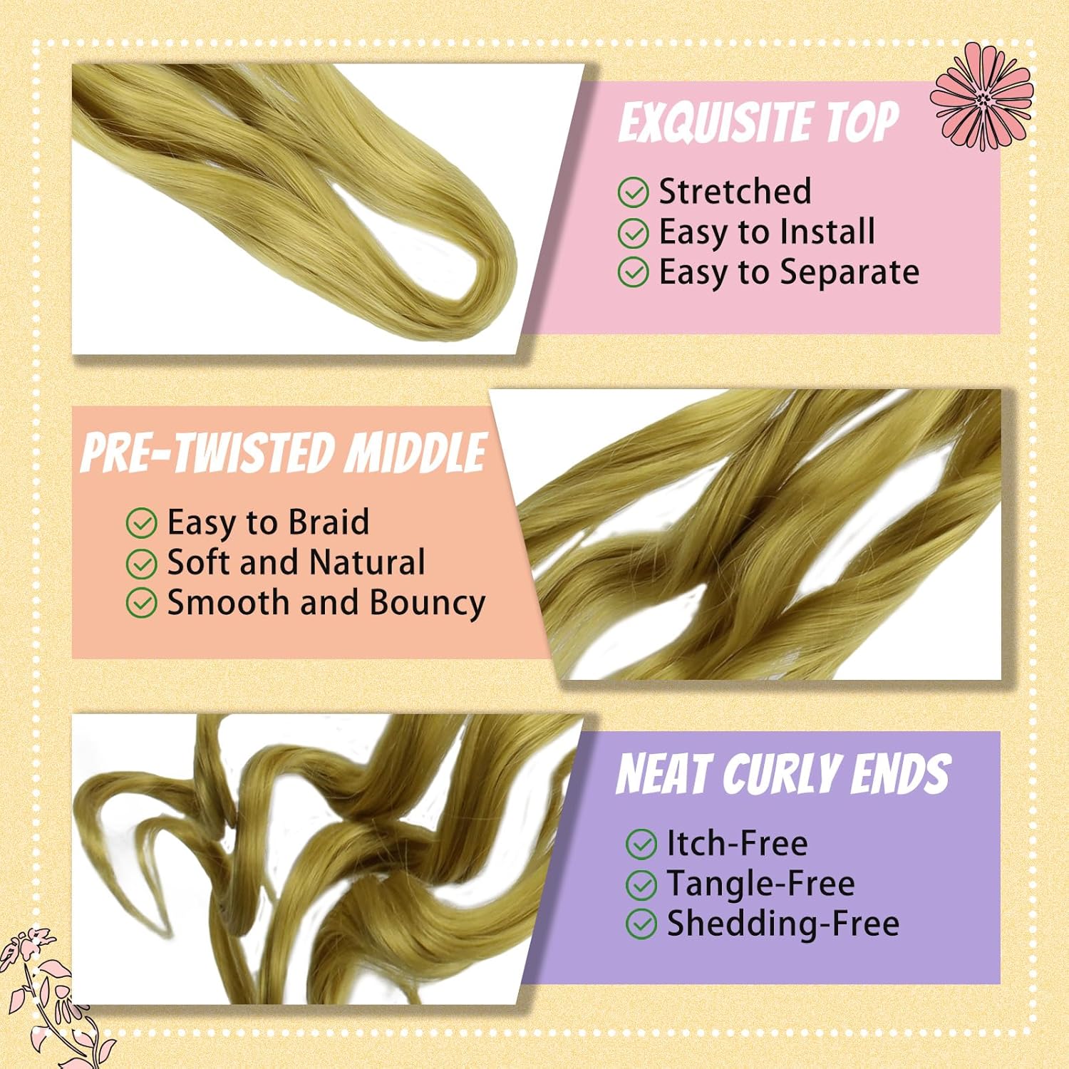 Enbeautiful - French Curl Braiding Hair 24