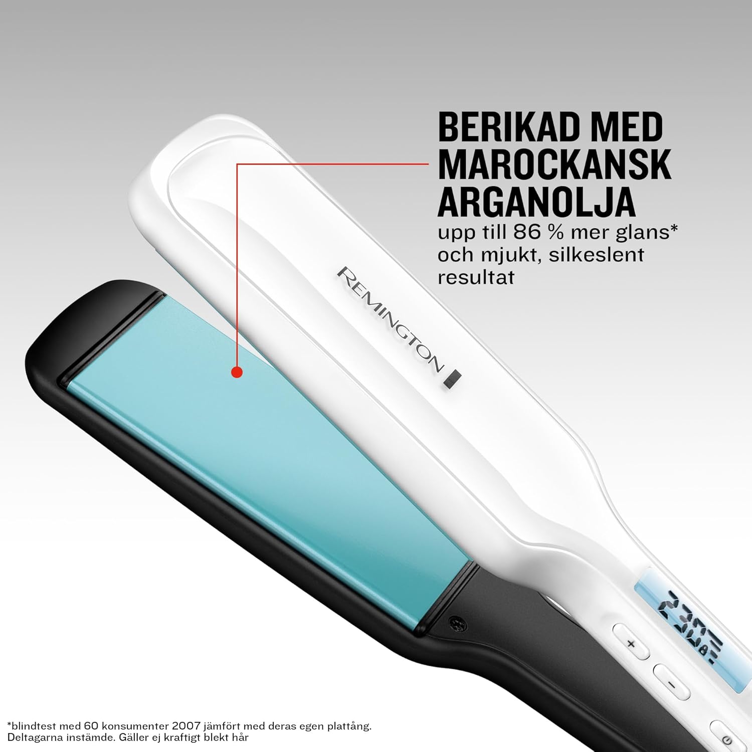 Remington - Lisseur Shine Therapy - plaques larges - céramique, soin argan & vitamine E, LCD, 150-230°C, S8550