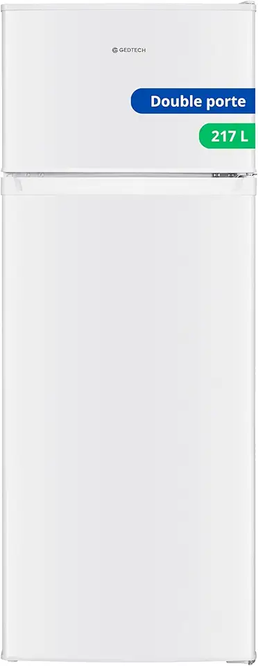 GEDTECH - réfrigérateur congélateur haut 217L, classe E, GE217DP