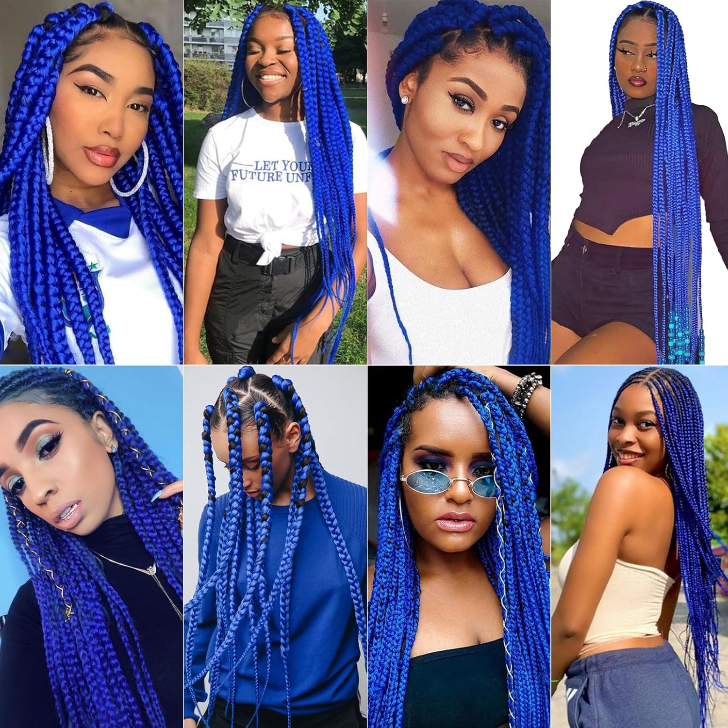 Rajout cheveux tressés pré-étirés bleu 30