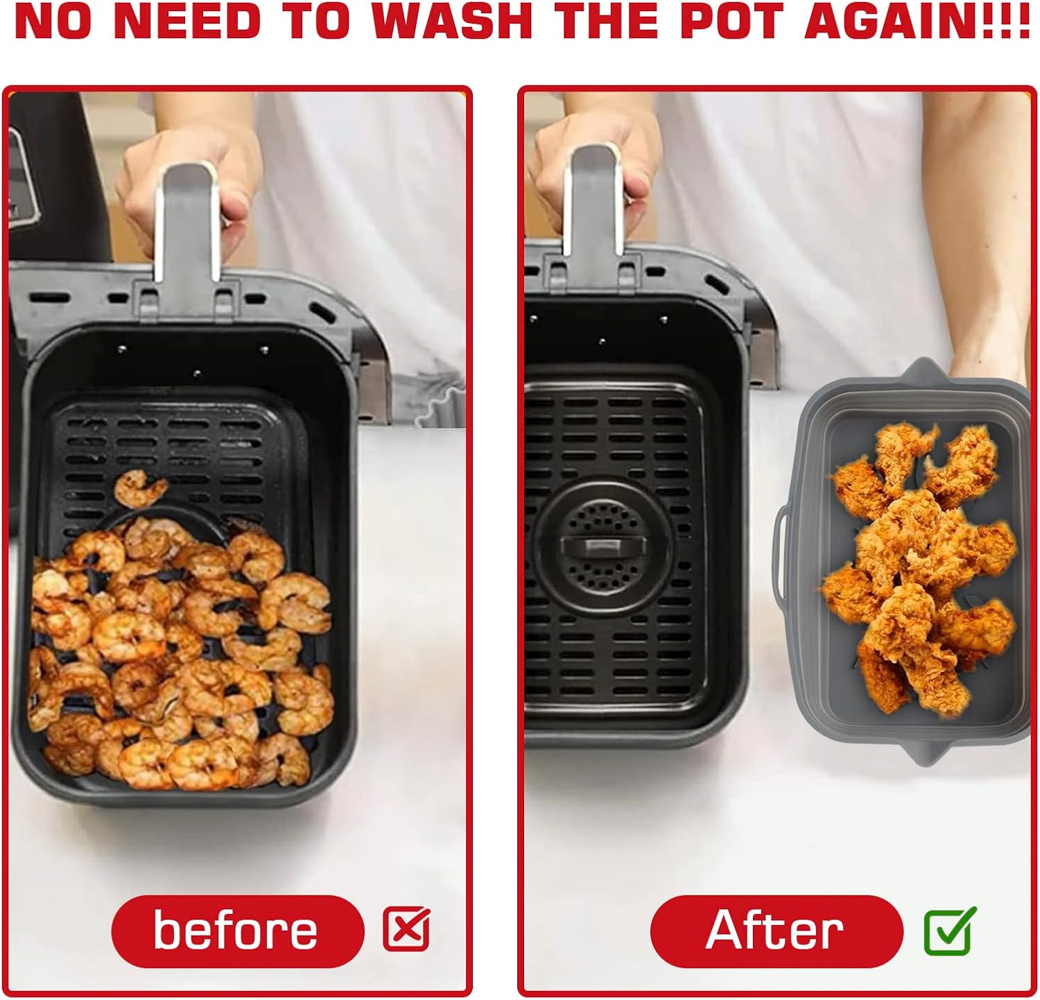 Paniers pliables air fryer - silicone - 4 moules muffins, tapis cuisson