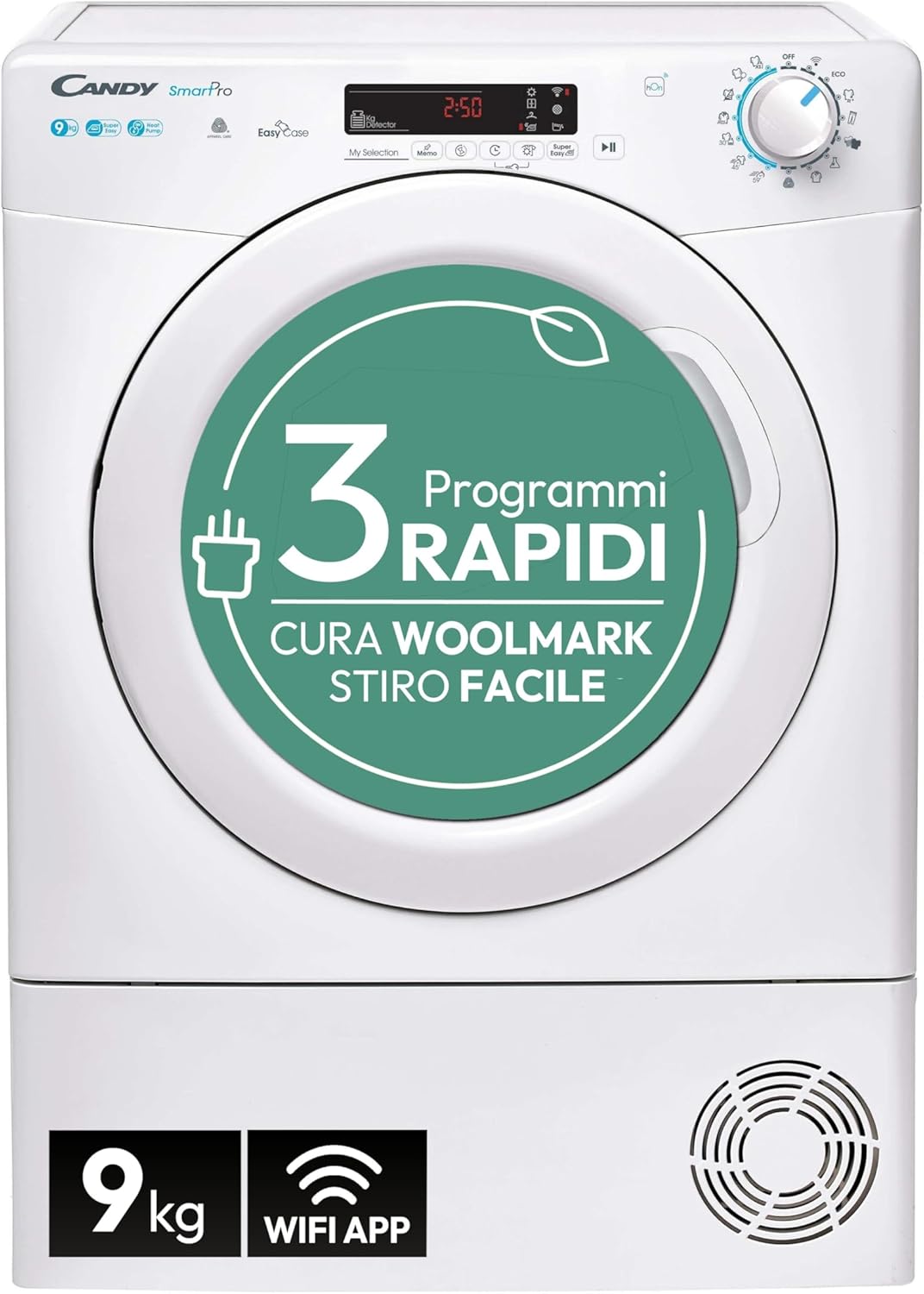 Candy - sèche-linge condensation - grande capacité, classe A++, programmes variés - CSOEH9A2DE-S