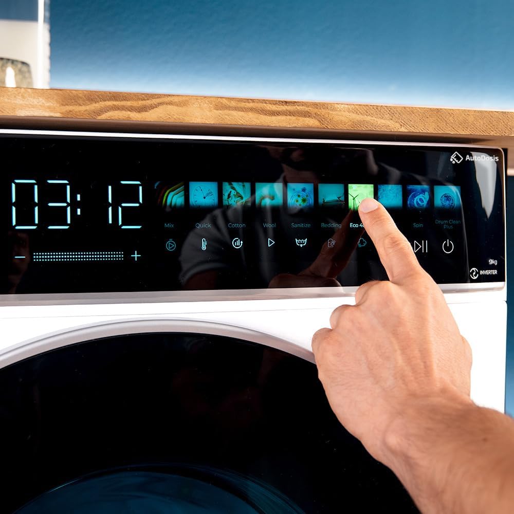 Cecotec - Bolero DressCode 9900 - 9kg, 1400rpm, 16 programmes, écran couleur, moteur inverter, SteamMax, A