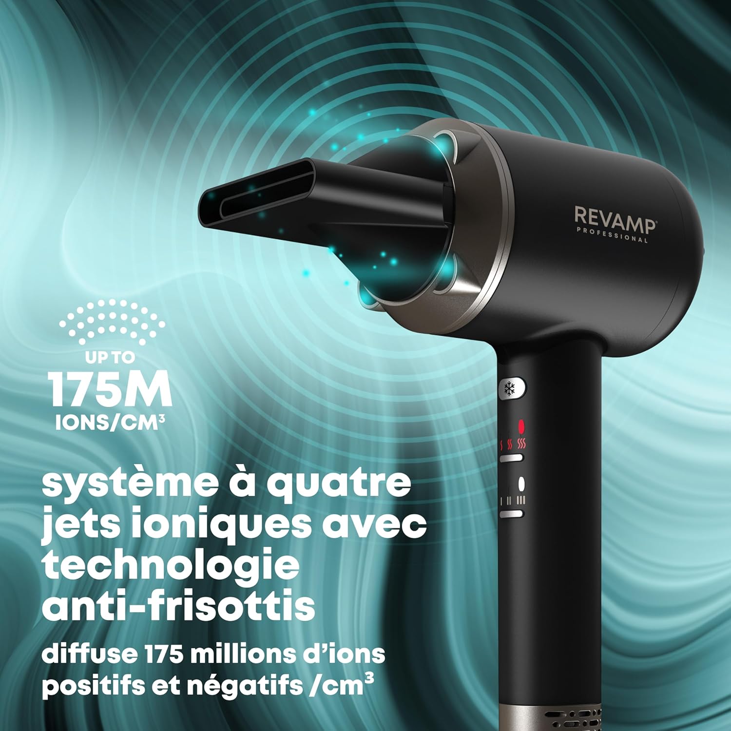 Revamp - Enigma Precision - léger, silencieux, séchage rapide, 4 embouts magnétiques