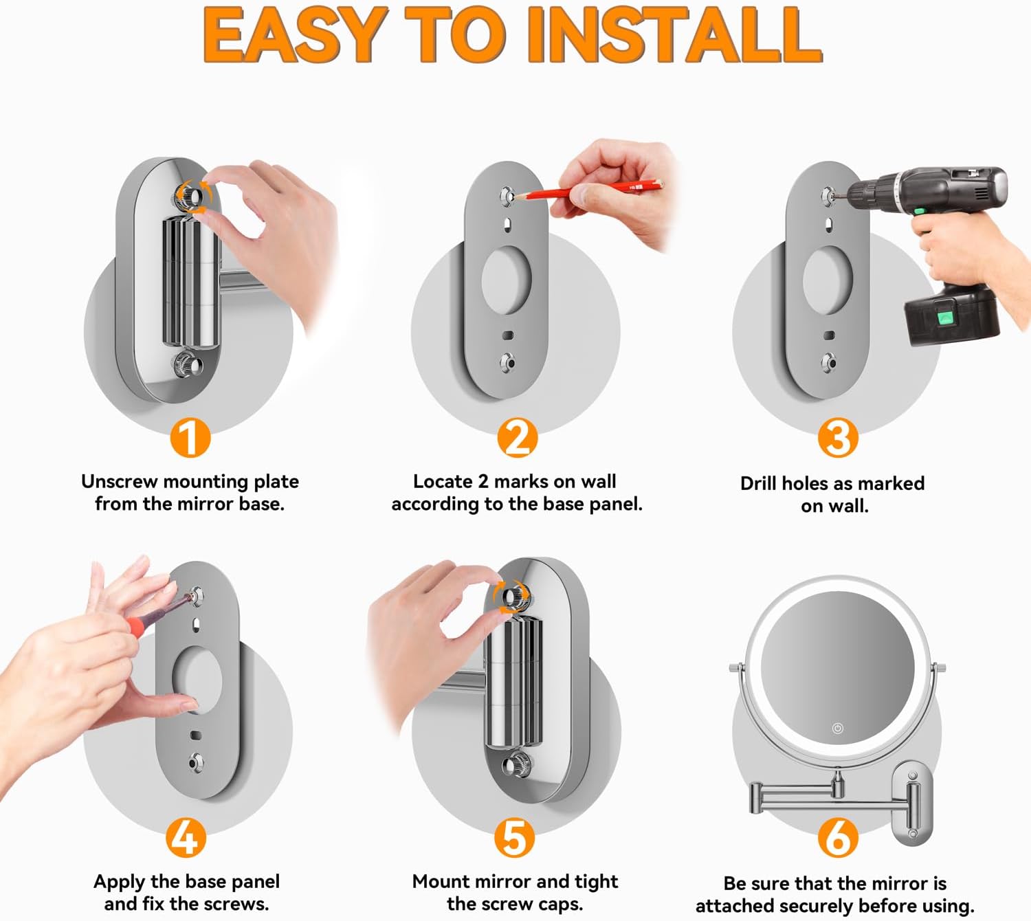 Auxmir - miroir mural série 8