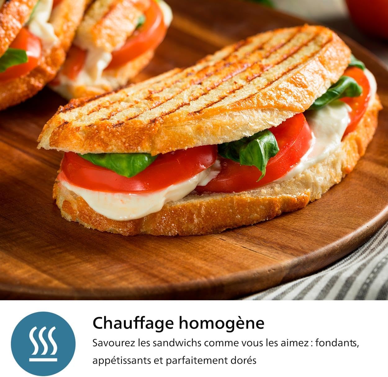 Philips - Series 5000, 3 plaques, antiadhésives, 750W, HD2350/80