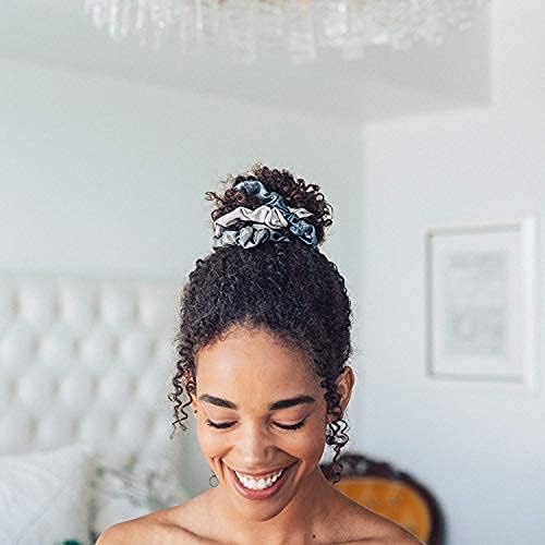 Kitsch - lot de 5 chouchous métalliques - gris/noir/gris - accessoires cheveux élégants