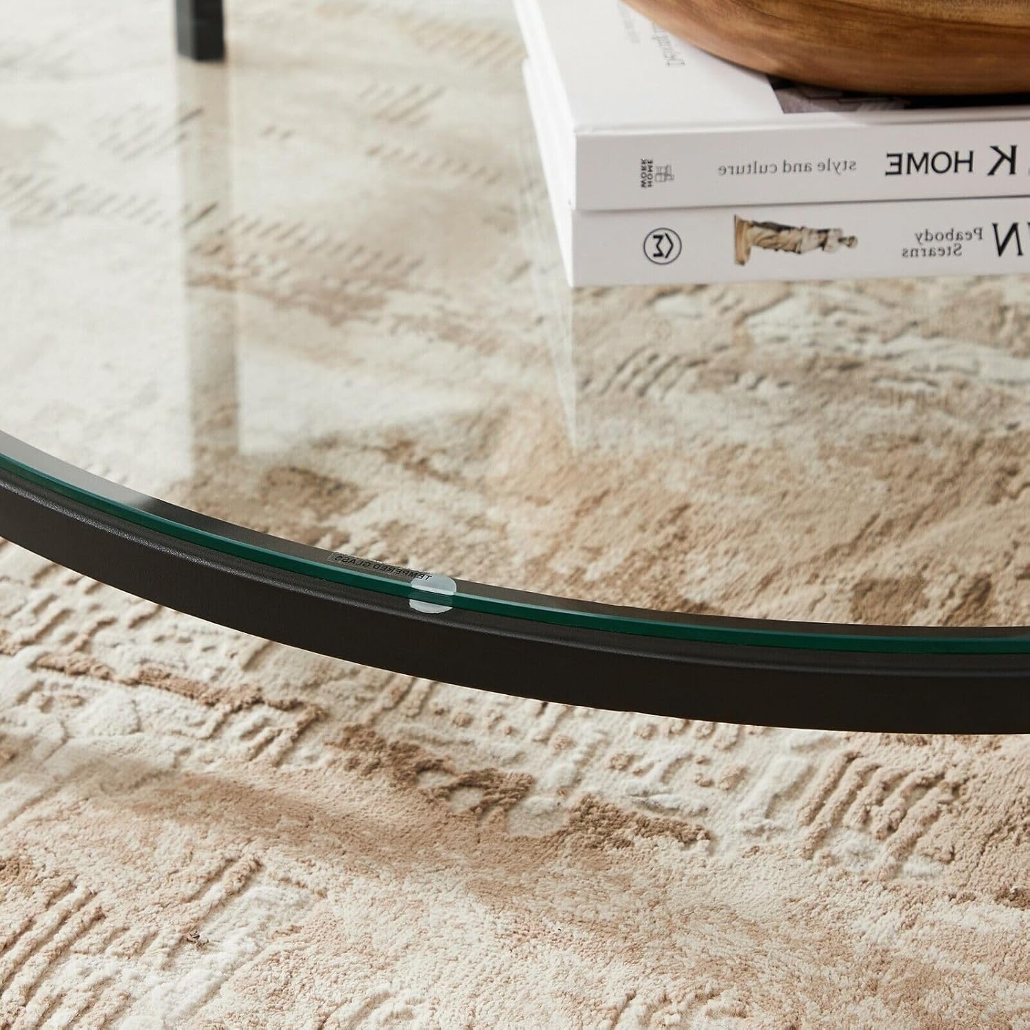 VASAGLE - table basse moderne, marbre blanc/verre trempé, LCT071B13