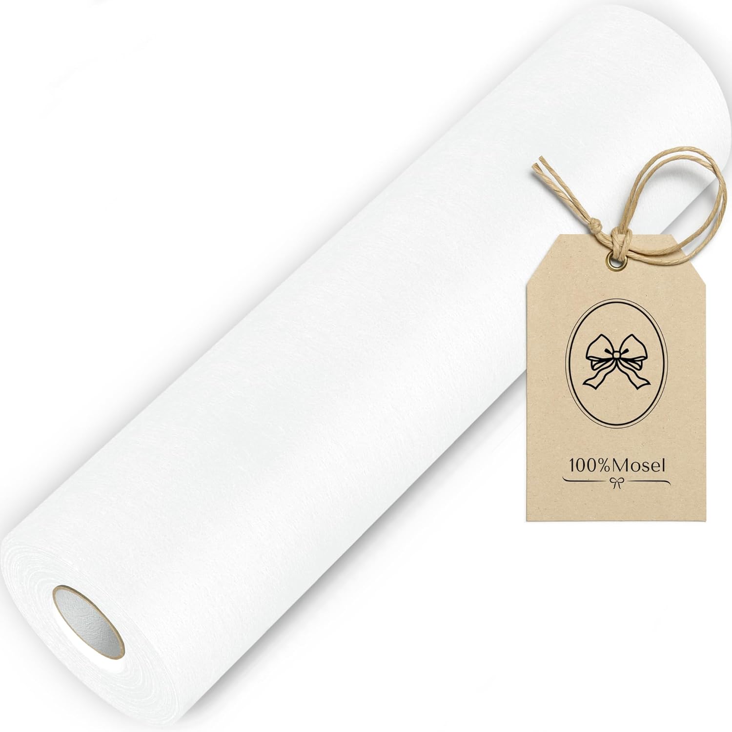 100%Mosel - Chemin de Table non-tissé - 30x2500 cm - Blanc, décoratif