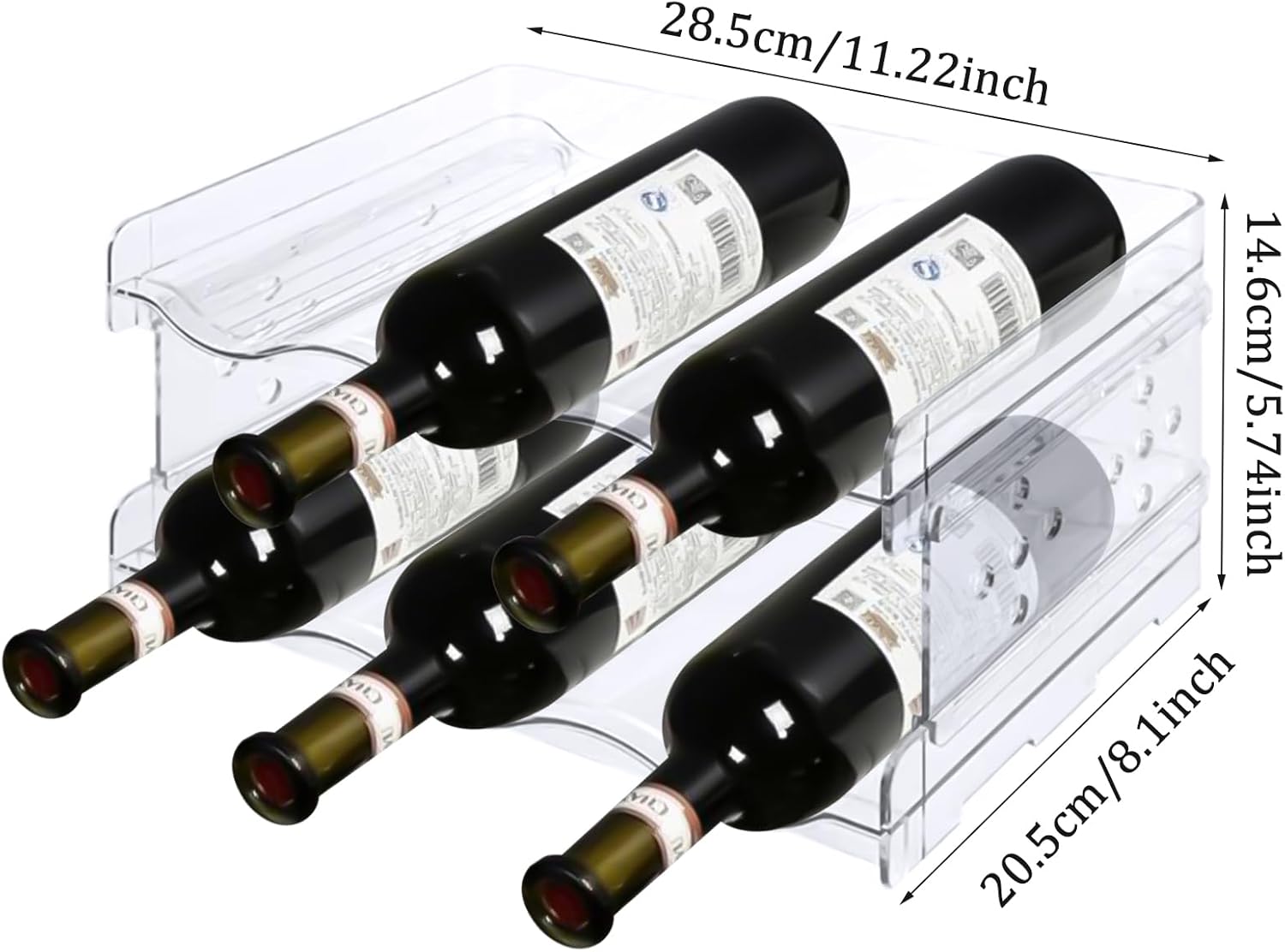 MXTIMWAN - range-bouteilles empilable, 2 pièces, idéal cuisine/frigo, MXTIMWAN