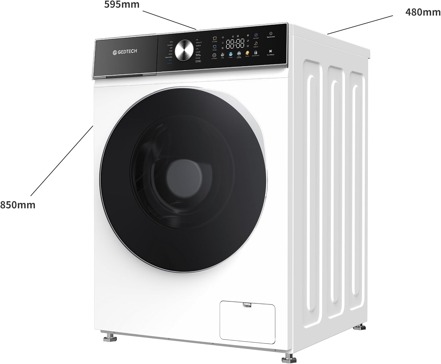 GEDTECH - Lave-linge frontal 9Kg LED - 1400tr/mn, 16 programmes, éco GLLPS91400WH