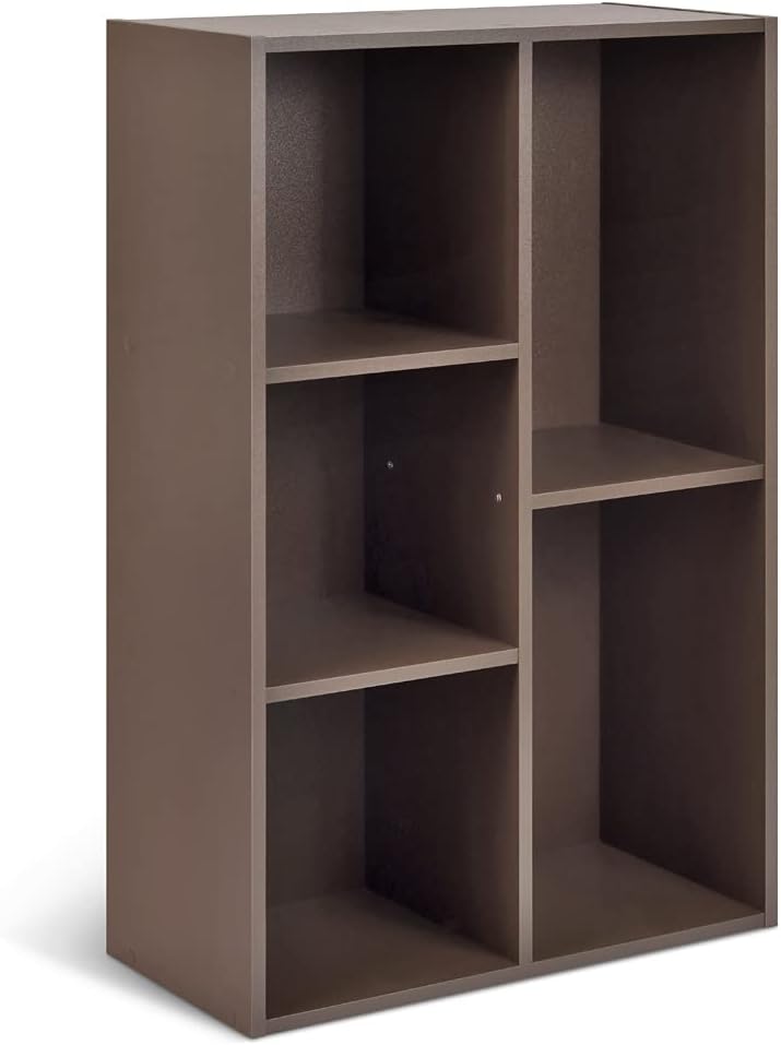 maxiidealz Basics - bibliothèque cubique 5 compartiments 23.5x49.5x80cm - marron expresso