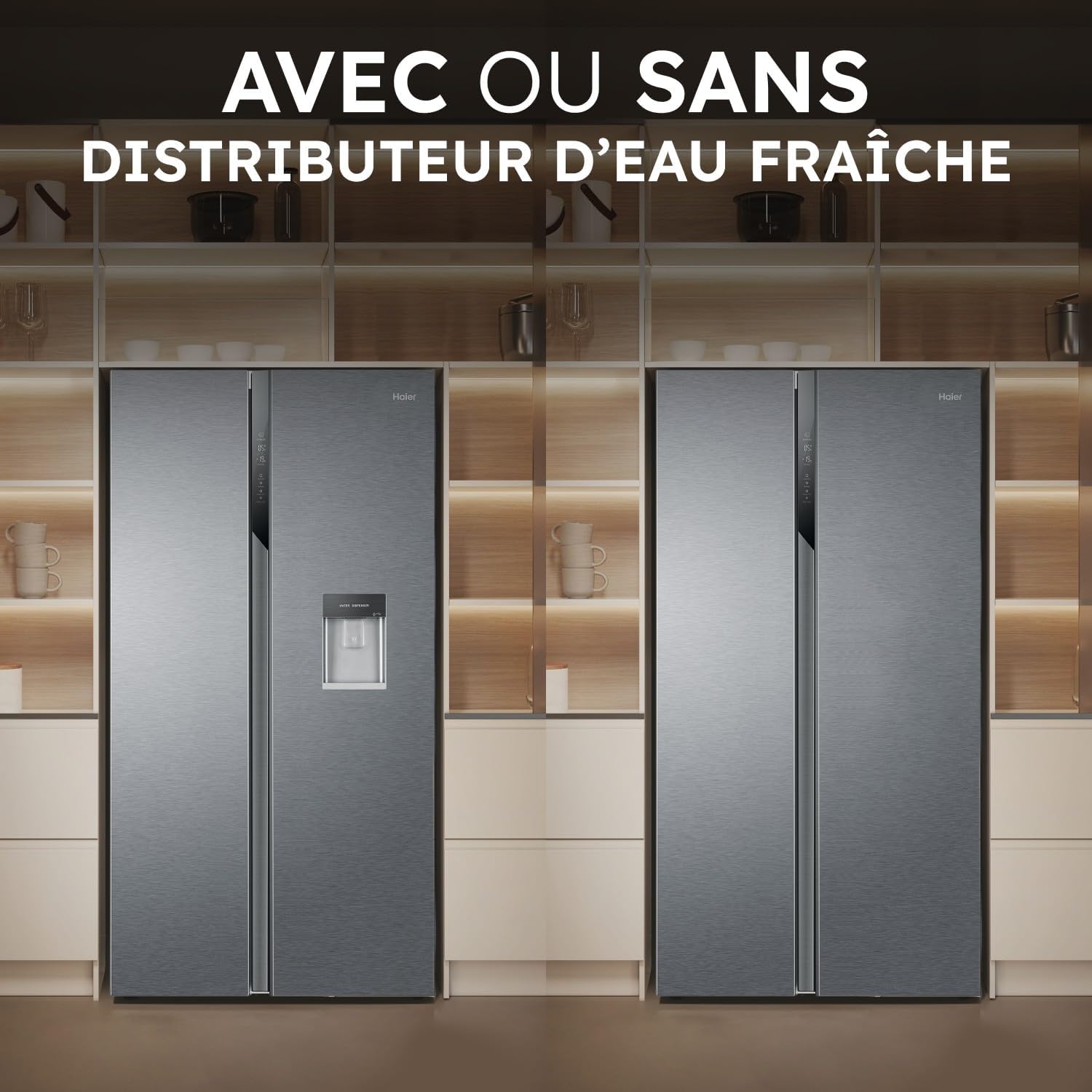 Haier - réfrigérateur américain série HSR - 337+191L inox, Total No Frost, 177,5x90,8x64,7cm - HSR3918ENPG