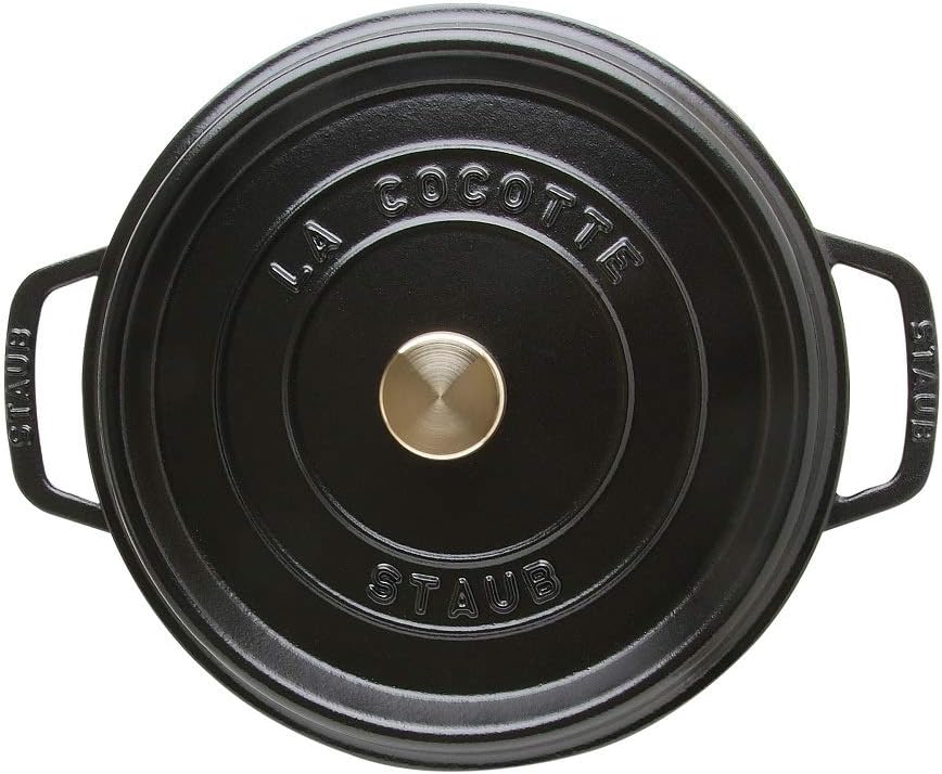 STAUB - cocotte ronde fonte émaillée - 24cm 3.8L 4 pers - noir mat