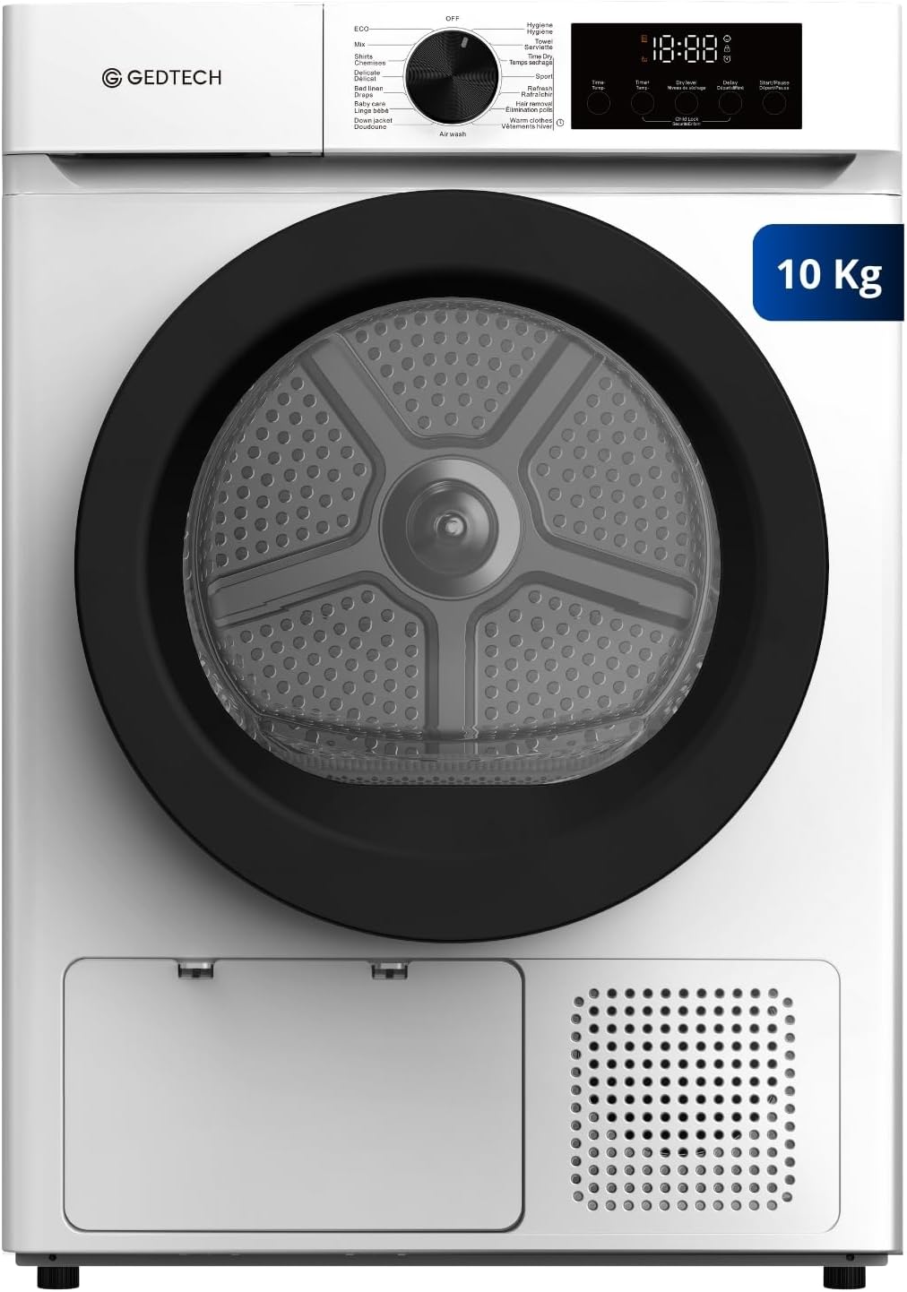 GEDTECH - sèche-linge pompe à chaleur 9 kg L60cm 16 programmes SL9HPE