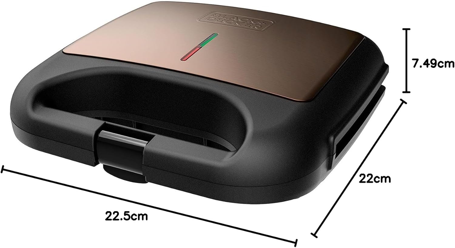 BLACK+DECKER - machine à sandwich 750W - 2 sandwiches - plaques antiadhésives