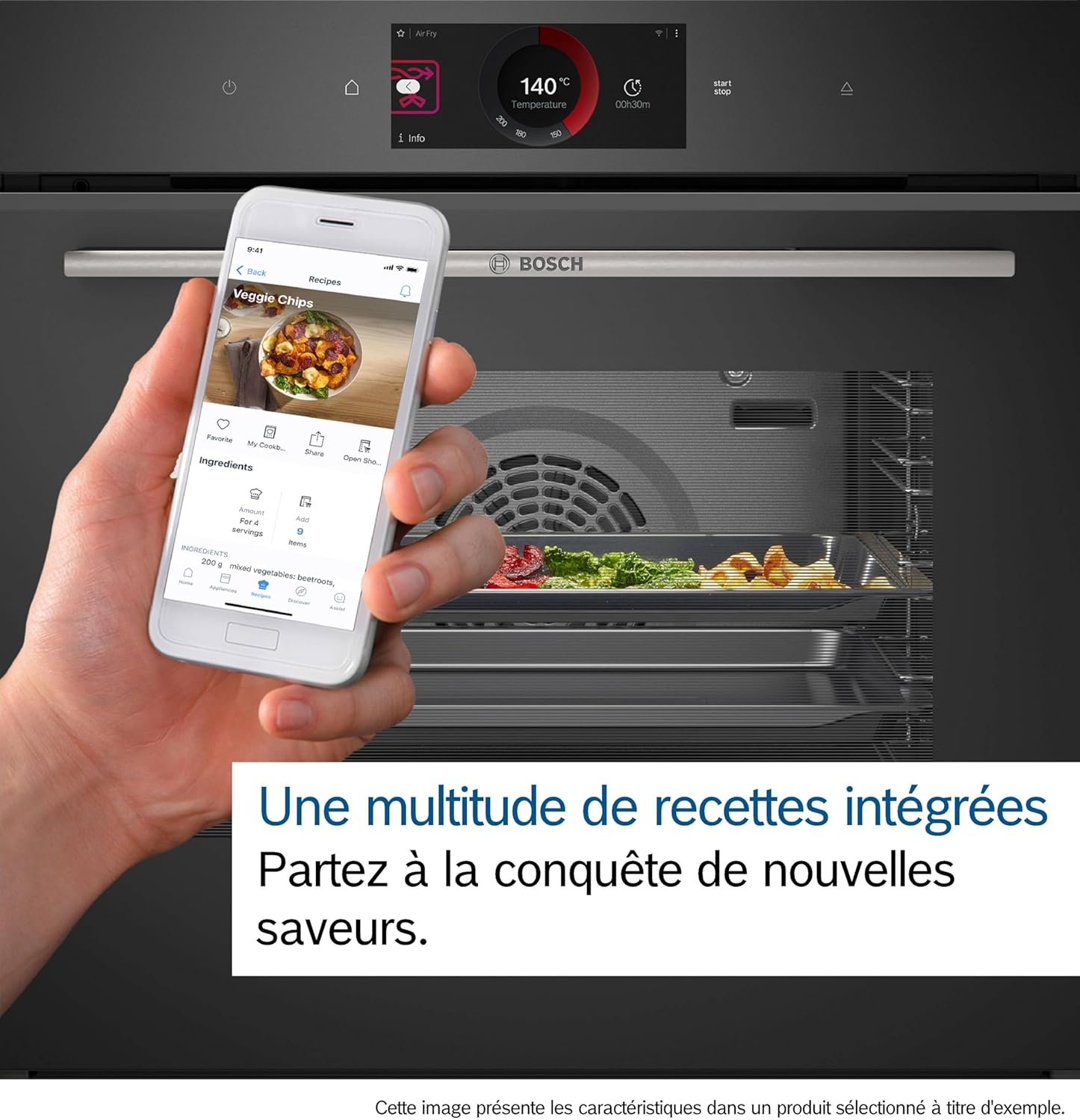 Bosch - Four encastrable Série 8 - noir - multifonction, grande capacité, HRG7764B1