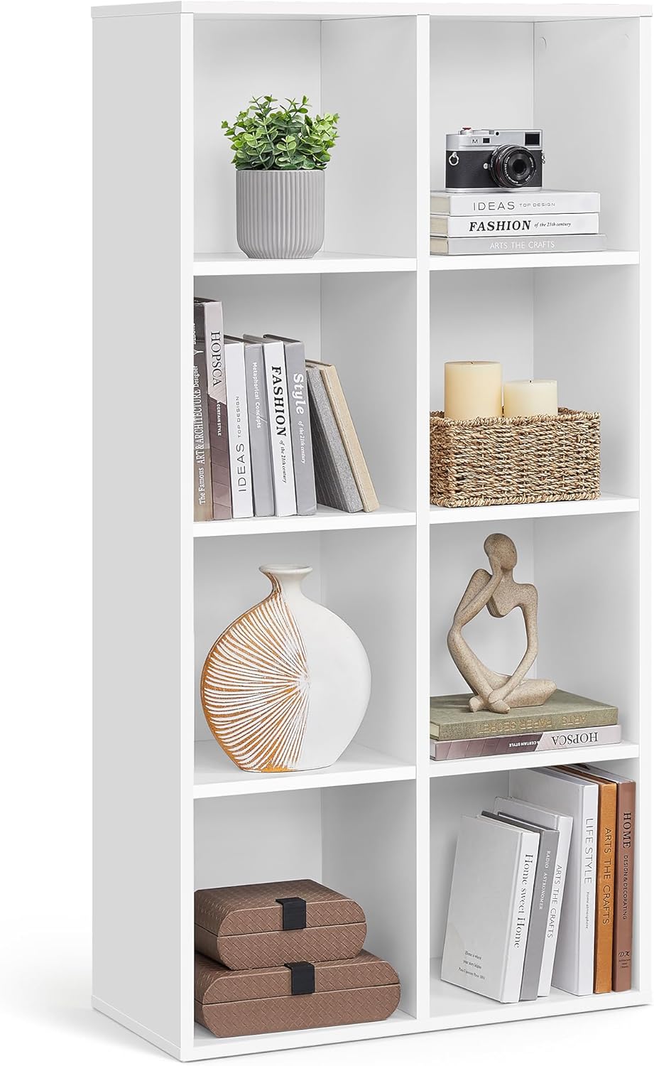 VASAGLE - bibliothèque 8 compartiments, blanc nuage, LBC24WT