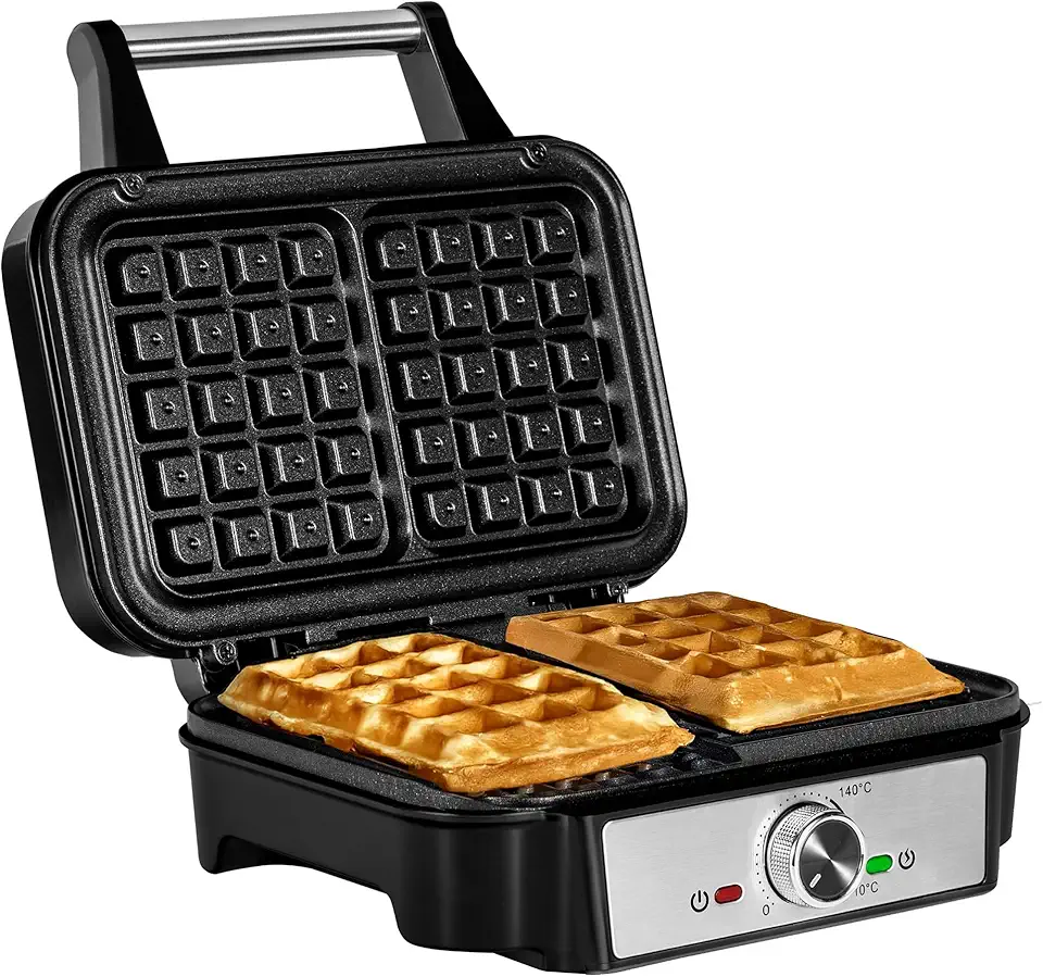 ZEEGMA - Gofree Chef - gaufrier 1200W, plaques antiadhésives, température réglable, indicateur cuisson, gaufres épaisses