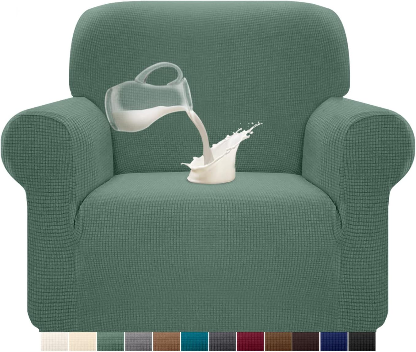 Granbest - housse canapé imperméable 1 place - élastique durable - matcha green