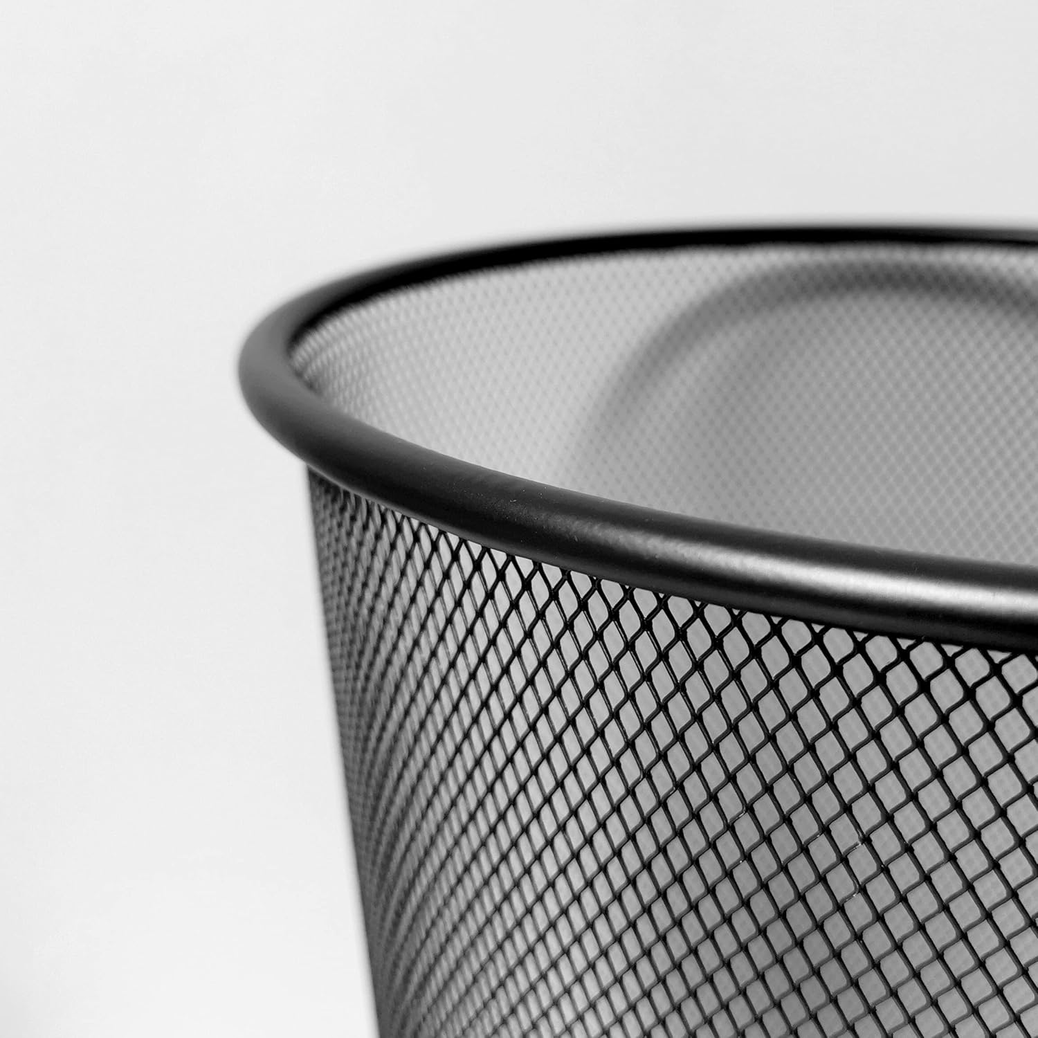 D.RECT - corbeille métal maille 19L - ronde - lot de 2, noir