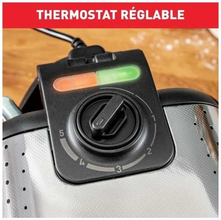 Tefal - Gaufrier King Size - poignée rotative, 1200W, thermostat réglable, WM756D12
