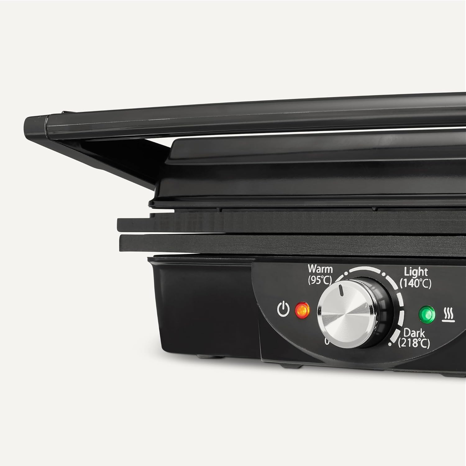 Amazon Basics - Gril électrique 2 000W - plaques antiadhésives, réglage température, noir