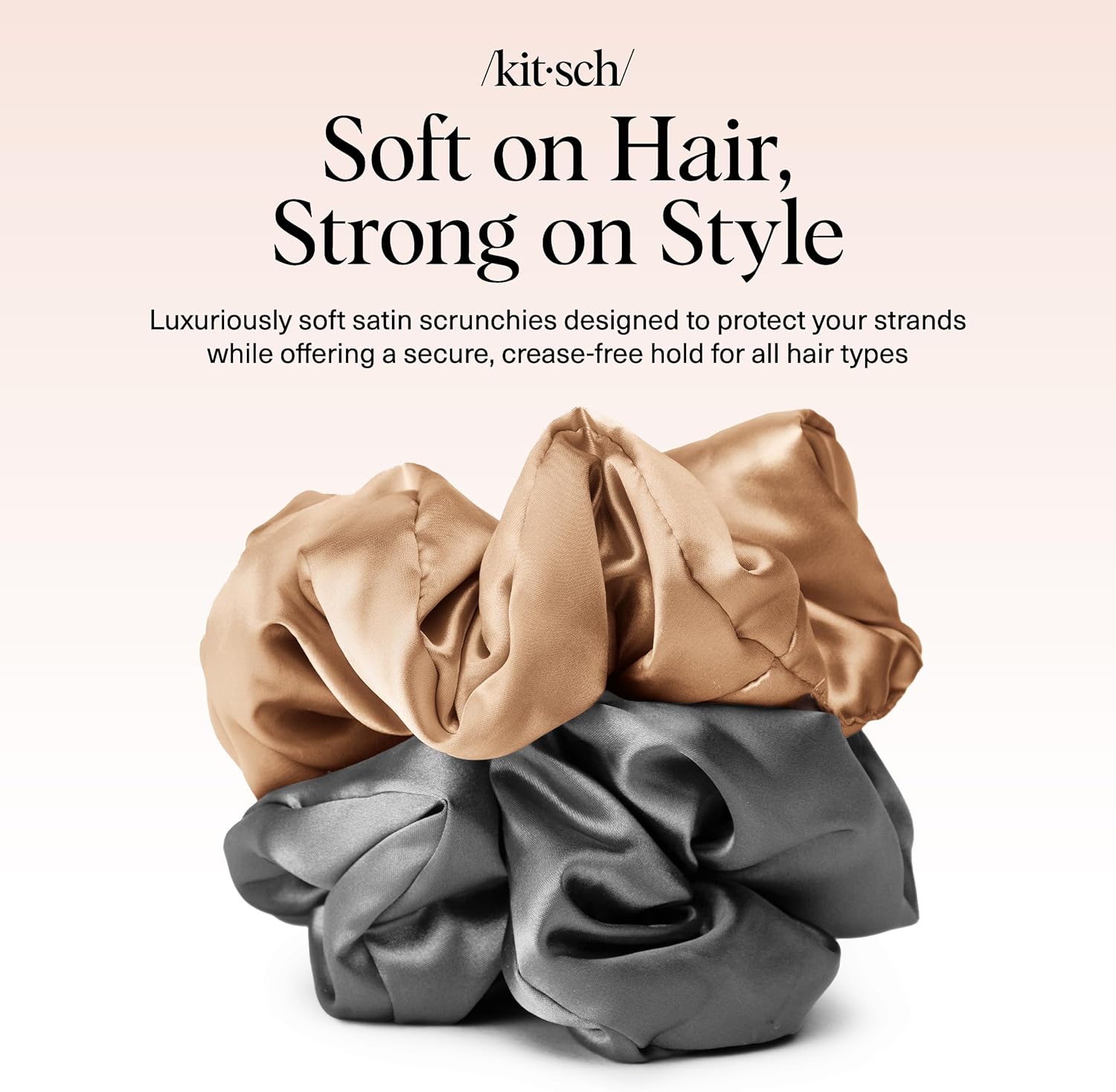 Kitsch - lot de 2 chouchous satin - doux cheveux femmes - élégant et confortable