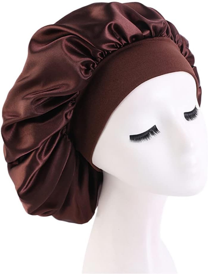Bonnet satin femme - lot de 2 - taille unique - protection nuit, anti-frisottis