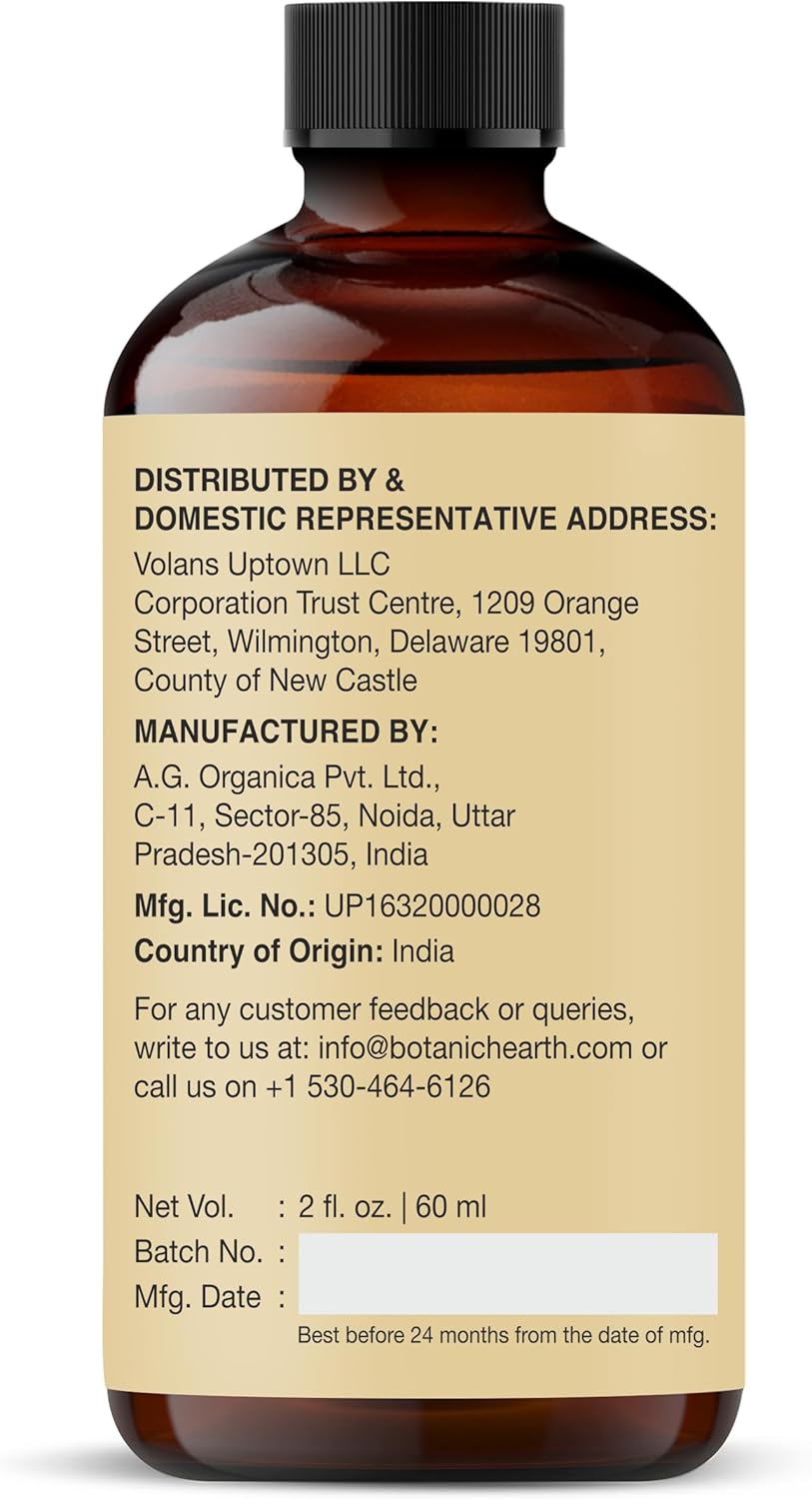 Botanic Hearth - huile de ricin bio 60ml - 100% pure, cold-pressed, avec brosses