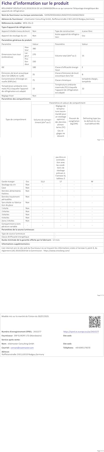 Enventor - Mini Frigo 15L, modes chaud/froid, portable, silencieux