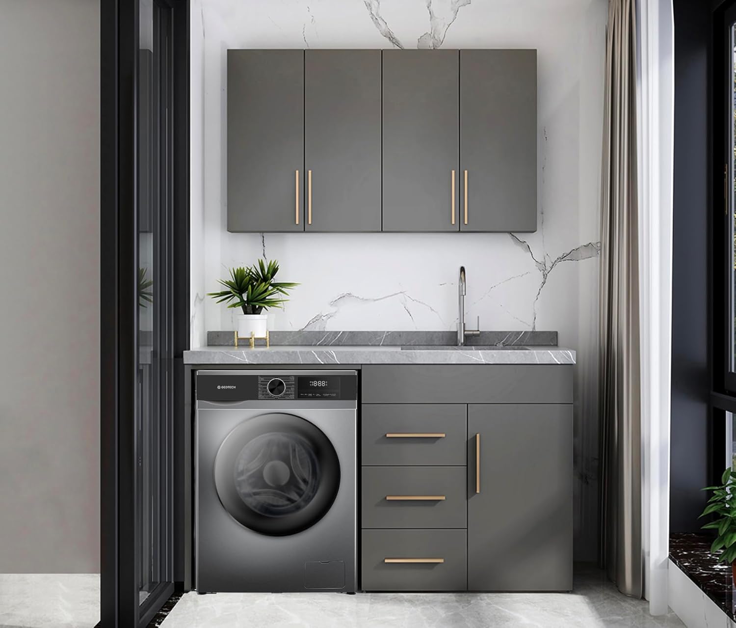 GEDTECH - Lave-linge frontal 9 kg - 1400 tr/min - 16 programmes - GLL91400DG